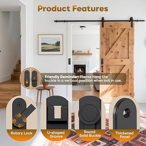 Miniatura 6 de Cerraduras de puerta de granero, cierre de puerta abatible de ángulo recto de 90180 grados para dormitorio, jardín, gabinete, cerradura de puerta