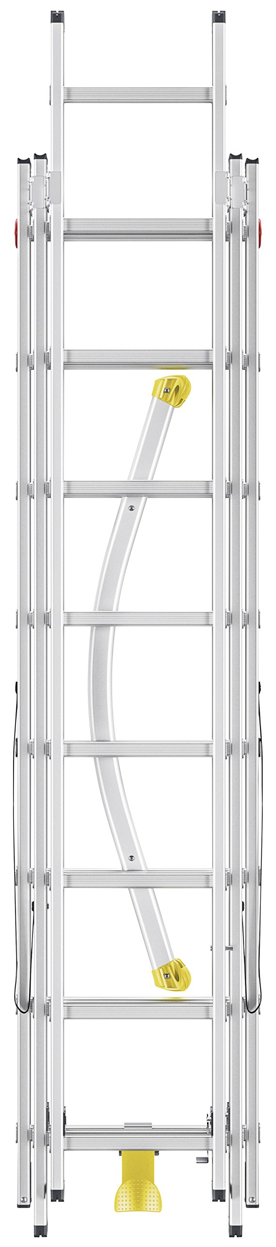 Hailo HobbyLOT, 3-częściowa aluminiowa drabina kombi, 2 x 8 + 1 x 9, system LOT, obciążenie do 150 kg, wyprodukowano w Niemczech, 1420-507