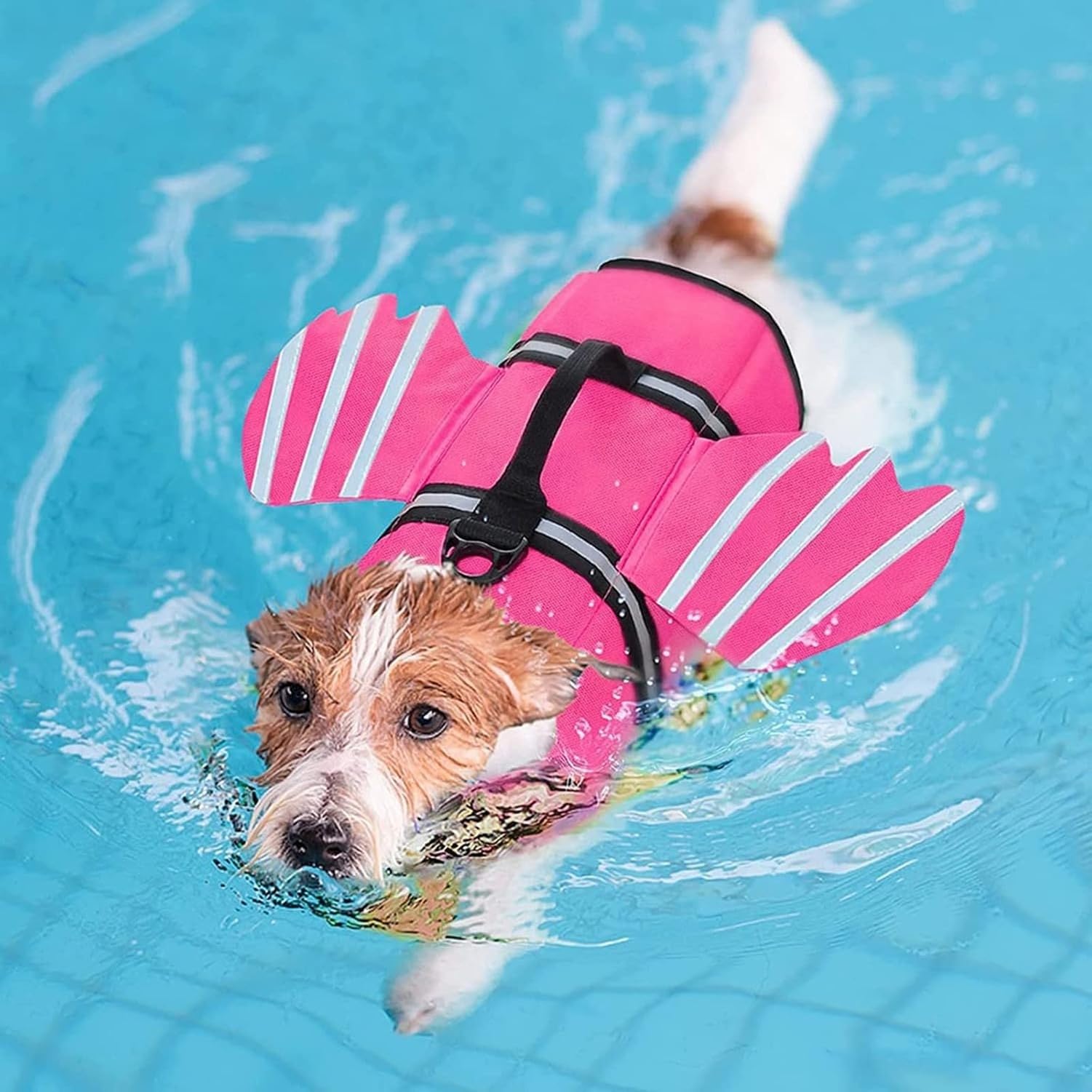Chaleco Salvavidas para Perro, Diseño de Alas Pet Life Vest, Ajustable y Reflectante para Nadar, Chaleco de Seguridad Flotante para Perros Pequeños, Medianos y, Pink, XL