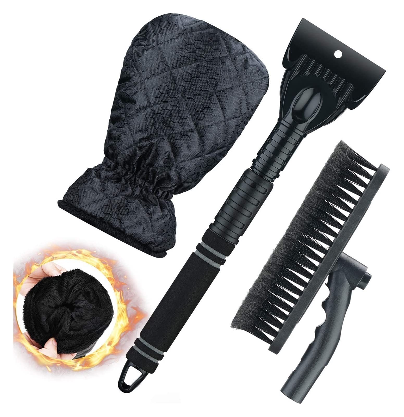 XMING Guanto di rimozione della Neve Raschietto Foderato di Spessa Raschietto di Ghiaccio in Pile Snow Snow Snow Snow Snow Pennello for Auto Auto SUV. Camion
