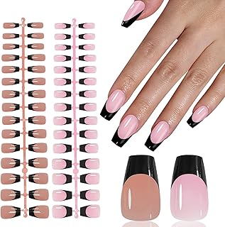French Gel Nail Tips - 180pcs Medium Coffin Soft Gel Fake Nails, Pre-Primed with 3-in-1 X-coat, 15 Sizes for Effortless DIY Nail Extensions, No Need for Filing (YYNT-07)