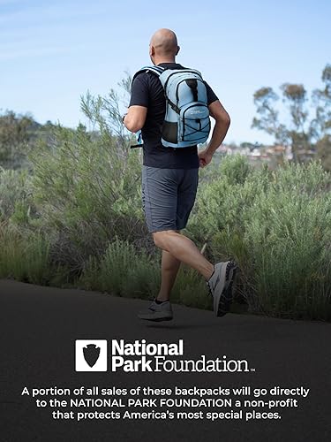 Miniatura 7 de National Park Foundation Mochila de hidratación de 18L con bolsa de agua hidráulica de 2 litros, mochila ligera para ciclismo, senderismo, correr,