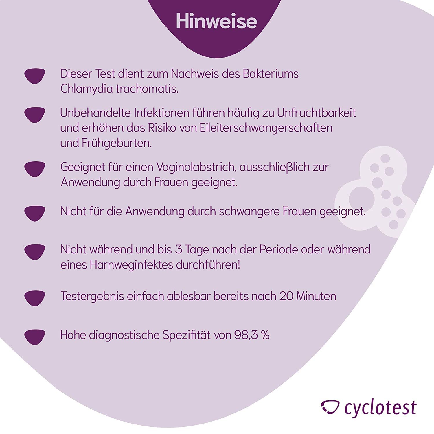 Cyclotest Test de Dépistage Rapide de Chlamydia
