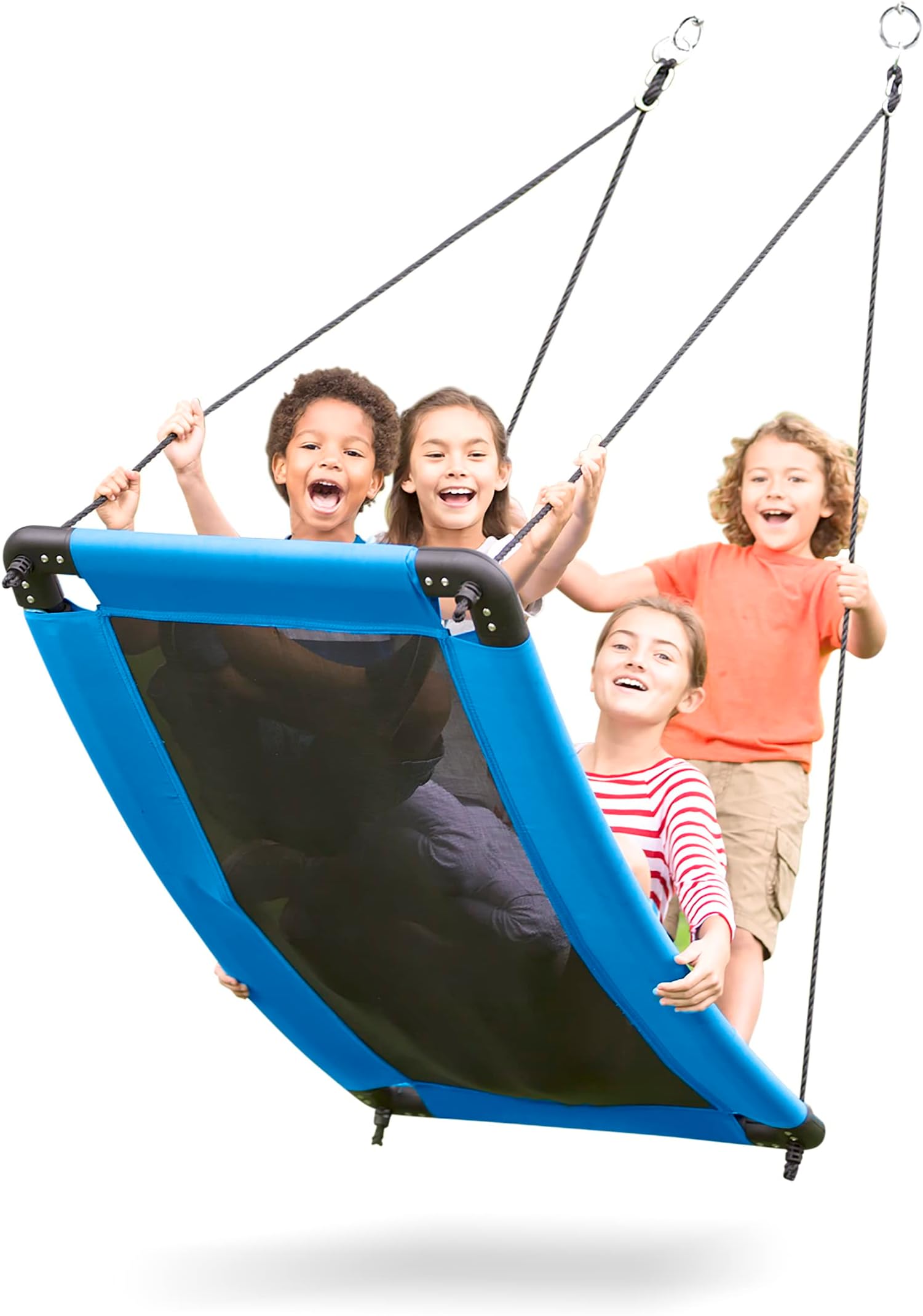 HearthSong 60 Inch SkyCurve Rectangular Platform Swing with Comfy Mat and Steel Frame, Holds up to 400 lbs.