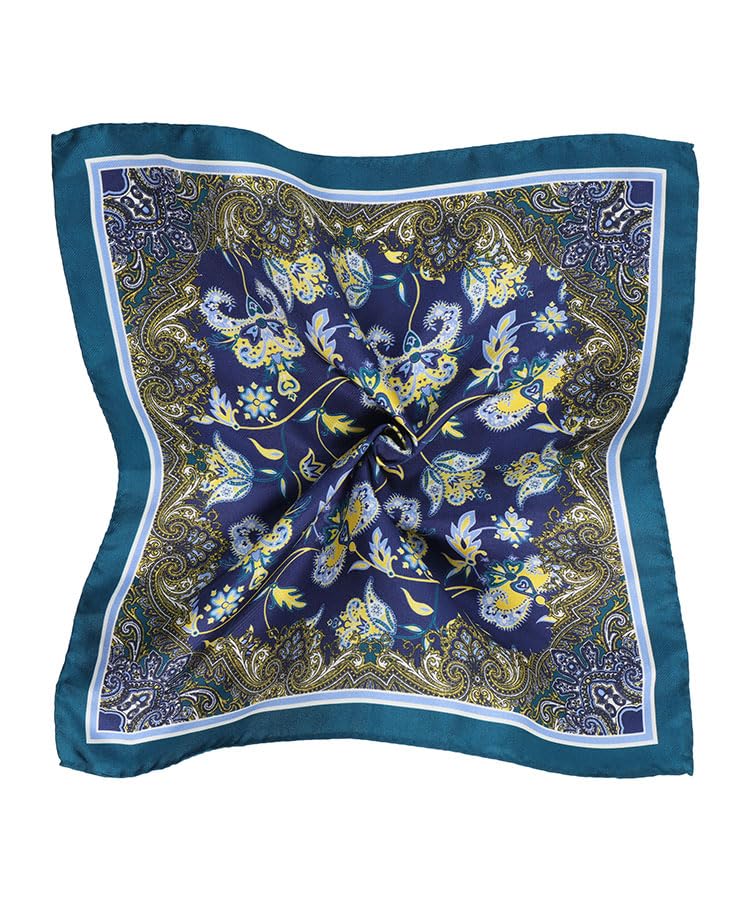 Image of Italian 100% Silk Pocket Square, Premium Small Batch Accessory for Men, 32x32 cm (12.5''x12.5''), One Side Print