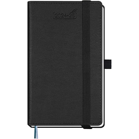Small Planner 2023-24 Pocket Planner by BEZEND, 18 Months Academic Year Planner [Black]