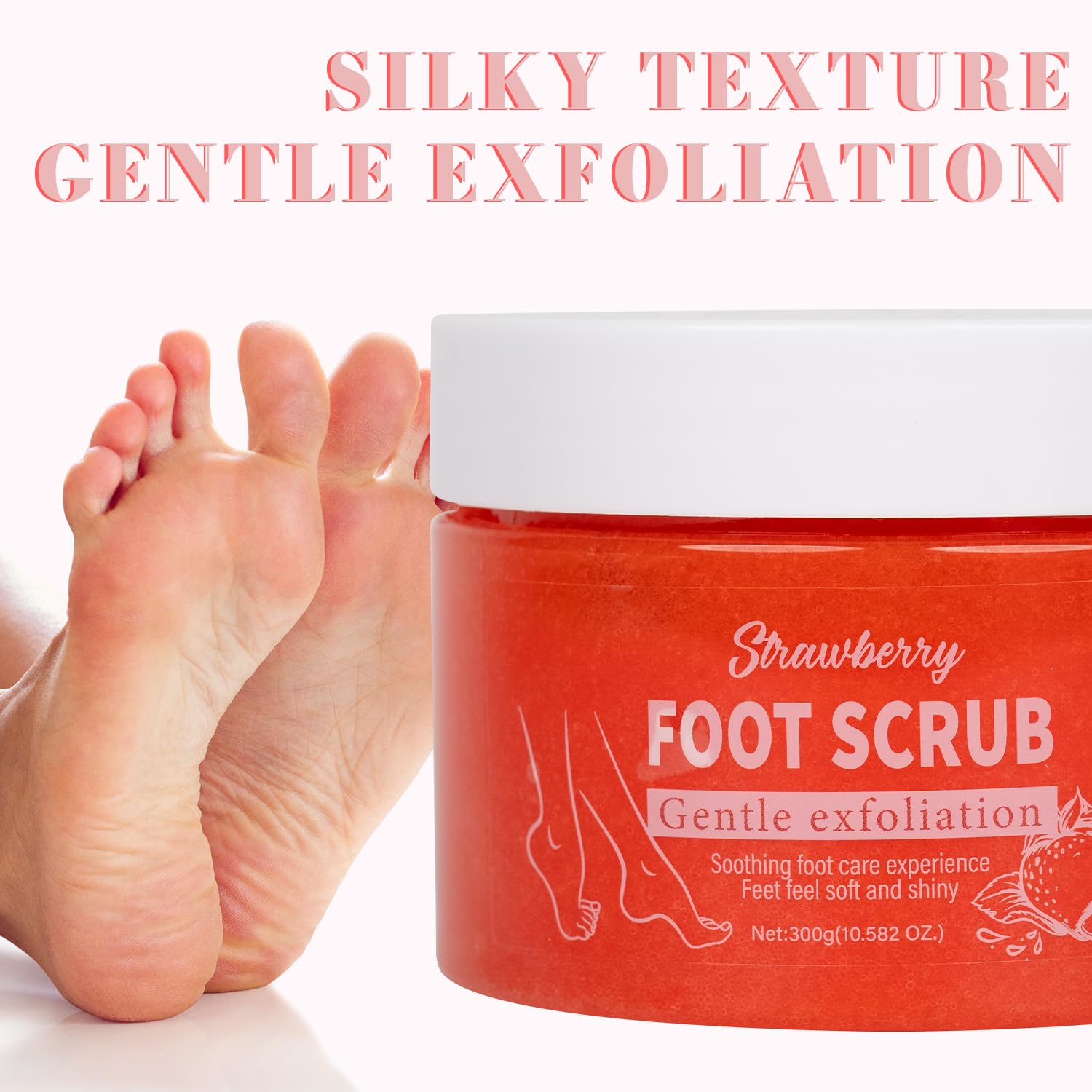 Foot Scrub - Salt Scrub, Strawberry Flavor, Body Exfoliator for Women and Men, Exfoliating for Foot & Hands, Natural Ingredients - Image 6