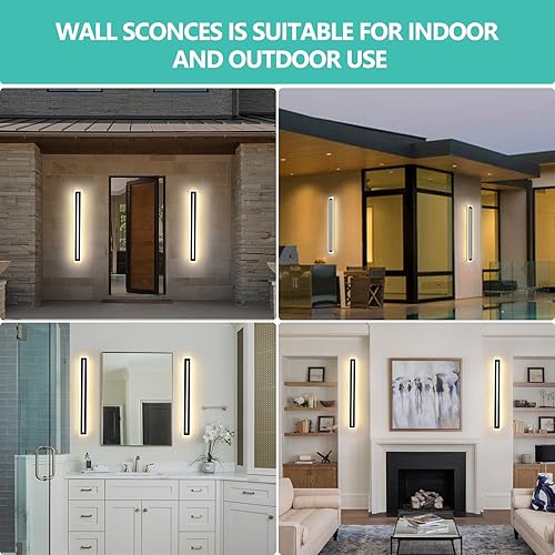 Miniatura 5 de Luces modernas para exteriores de 36 W, aplique de pared para exteriores de 47.2 pulgadas, lámpara exterior LED IP65, apliques de iluminación de