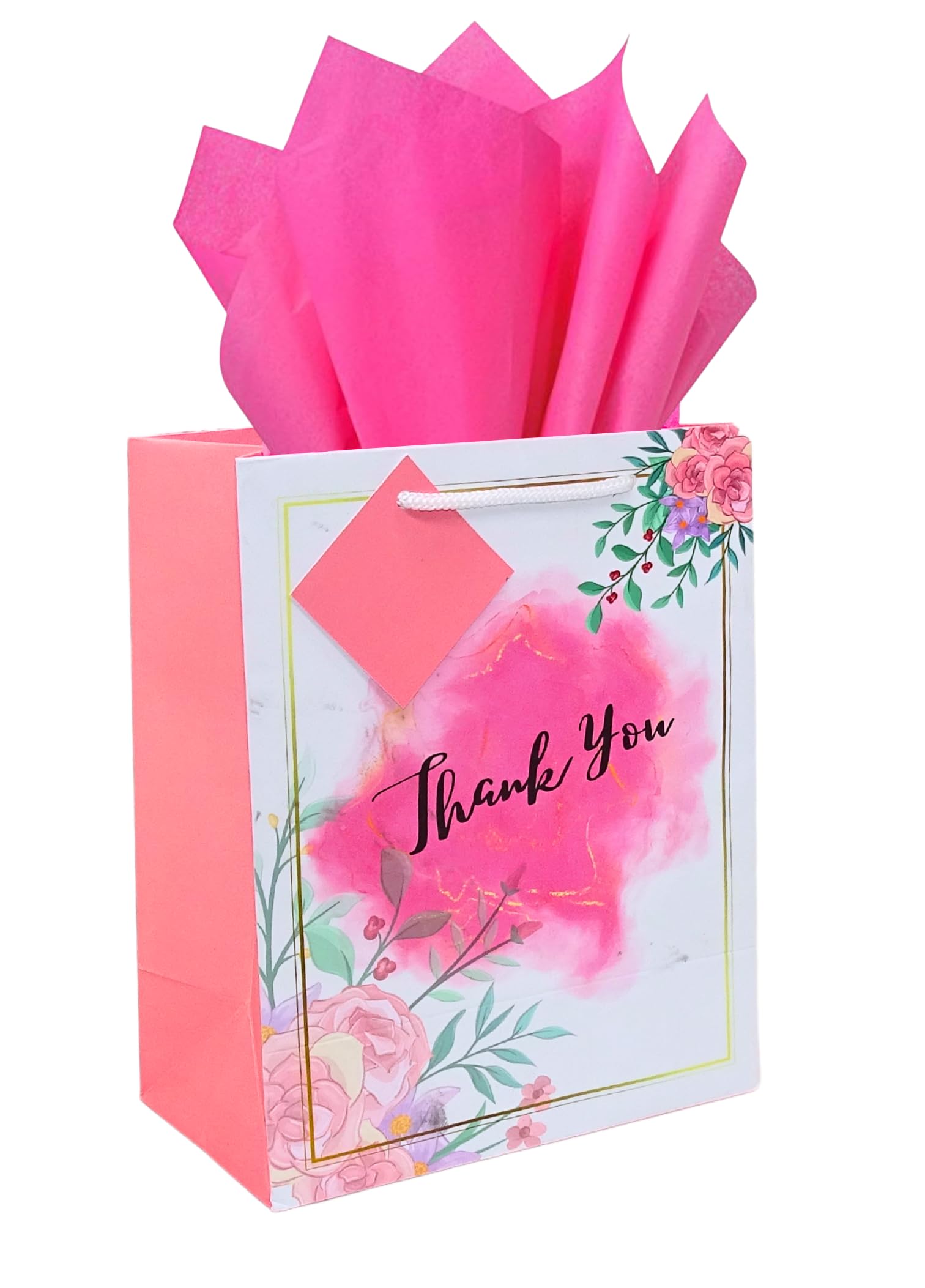 RanGit Bhumi Gift Bags- 10pcs Pink Thank You Paper Bags for Return Gifts - Small Carry Bags for gifting - Party favor Bag - Paper Bags -Gift Covers (Pack of 10, Pink) (B0D8Y1RP1S) Amazon Price History, Amazon Price Tracker