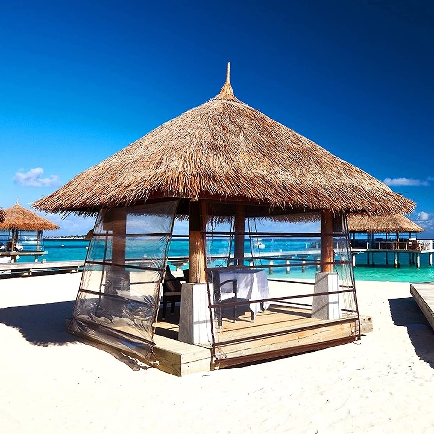 Simulation Strohdach Wasserdichtes Strohdach Künstliches,Reißfestes, für Tiki-Bar-Dachgärten,Terrassendeck-Pavillons,Patio-Sonnenschutz (Größe: 8 Stück,Farbe: Schokoladenfarbe)