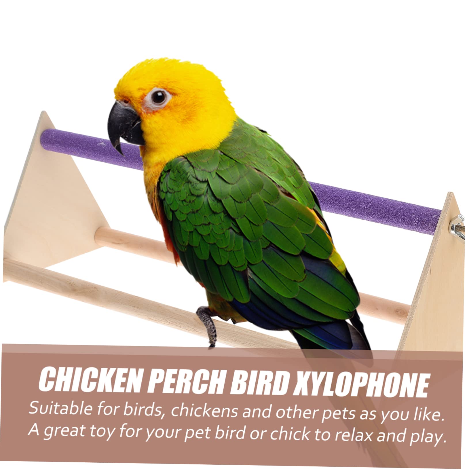 DOITOOL Xilófono, Soporte de Madera Sintética Juego de Percha para Pollos Que Permite Relajarse y Jugar Gallinas, Accesorio para Aves de Corral