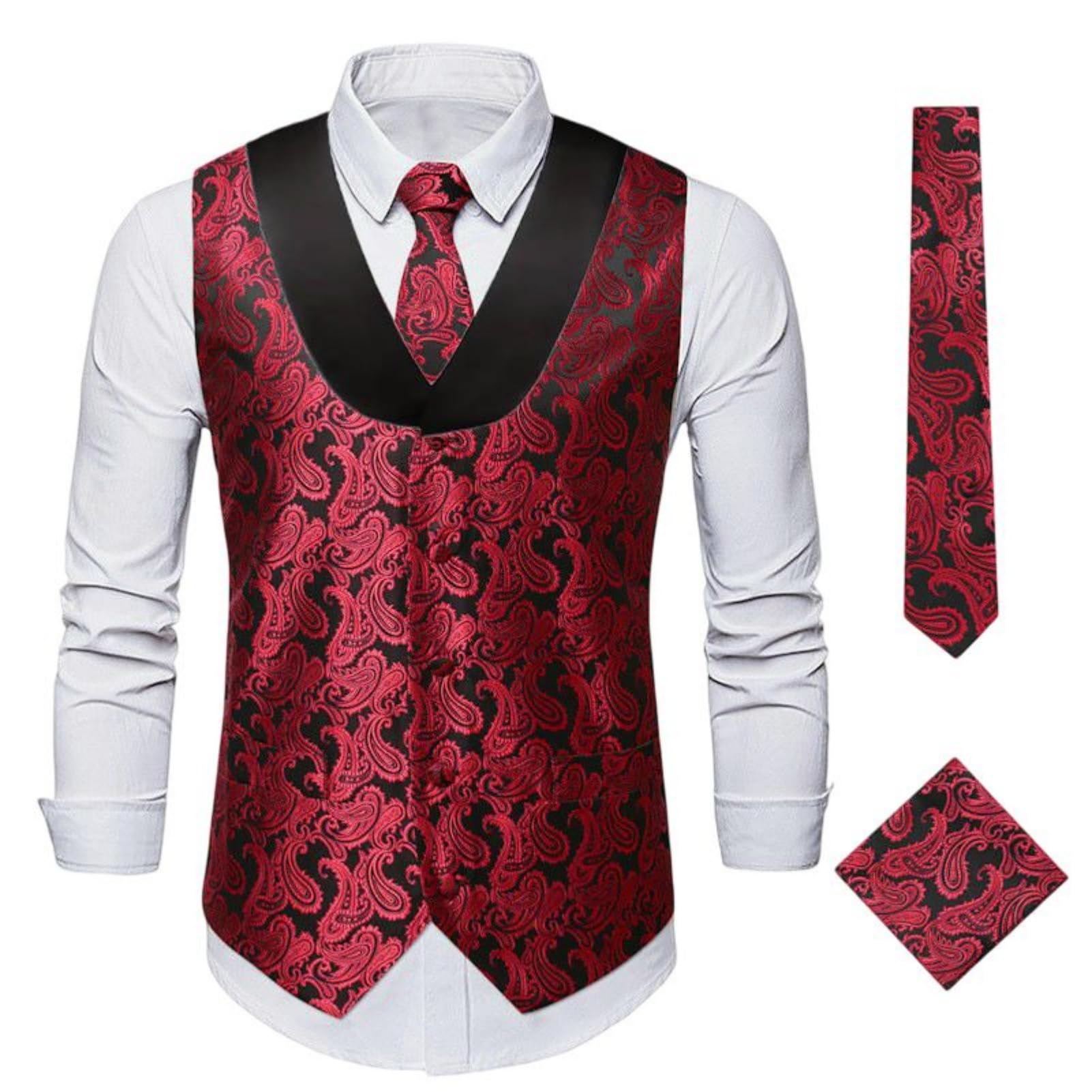 Chaleco de cuadros de doble botonadura para hombre
