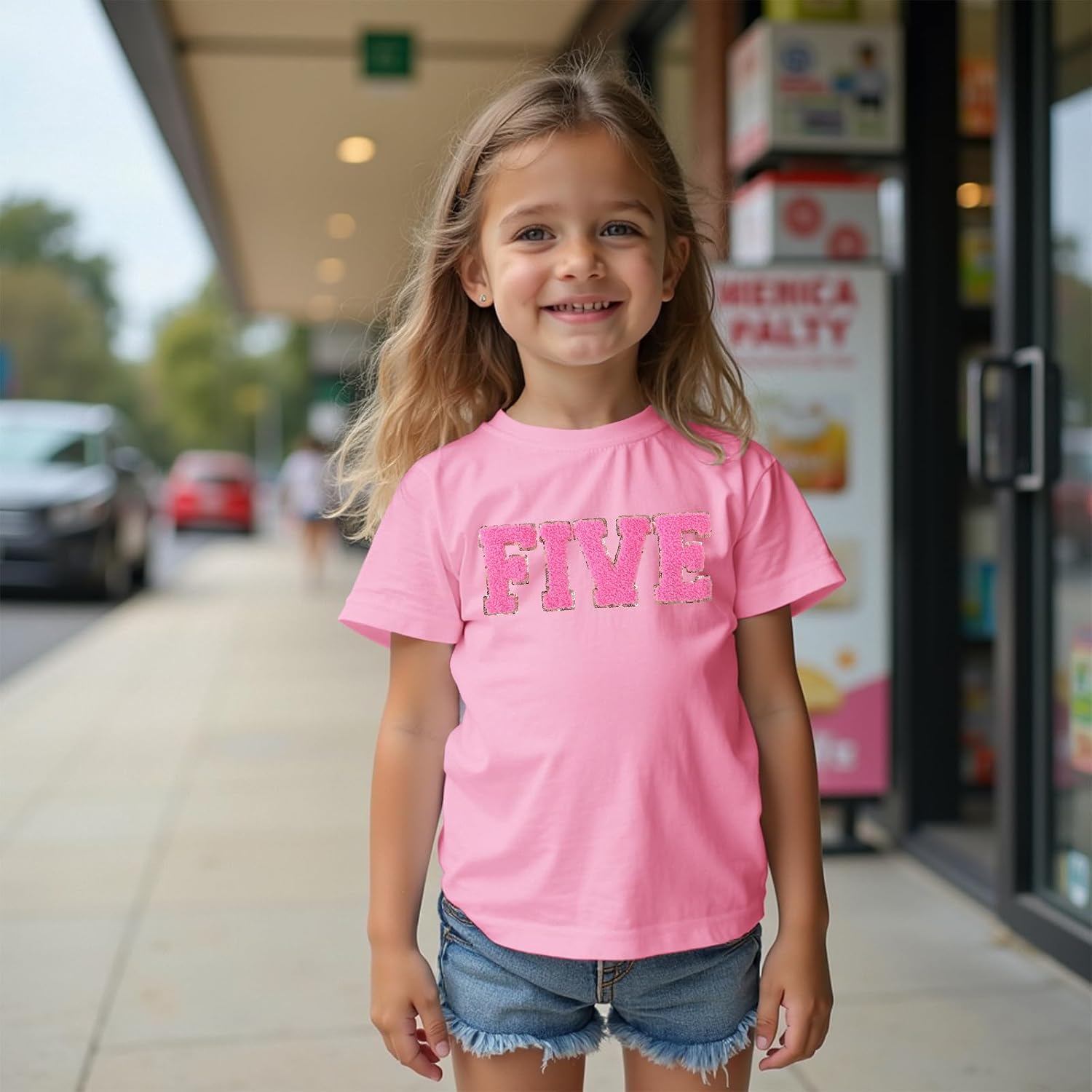 GLIGLITTR Girl Birthday Shirt 5th 6th 7th 8th 9th 10th Birthday Girl T-Shirt Kid Bday Party Outfit Embroidery Shirt Top 5-10Y