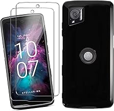 Case for CROSSCALL Stellar-M6 (6.1 Inch) with 2 Pieces Tempered Glass Screen Protector, Black Soft TPU Silicone Case Cover Anti-Scratch Shockproof Case – Black