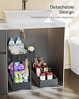 Vista 9 de Pipishell Carrito de almacenamiento delgado con ruedas, organizador de baño de 3 niveles y carrito de almacenamiento, carritos rodantes para baño