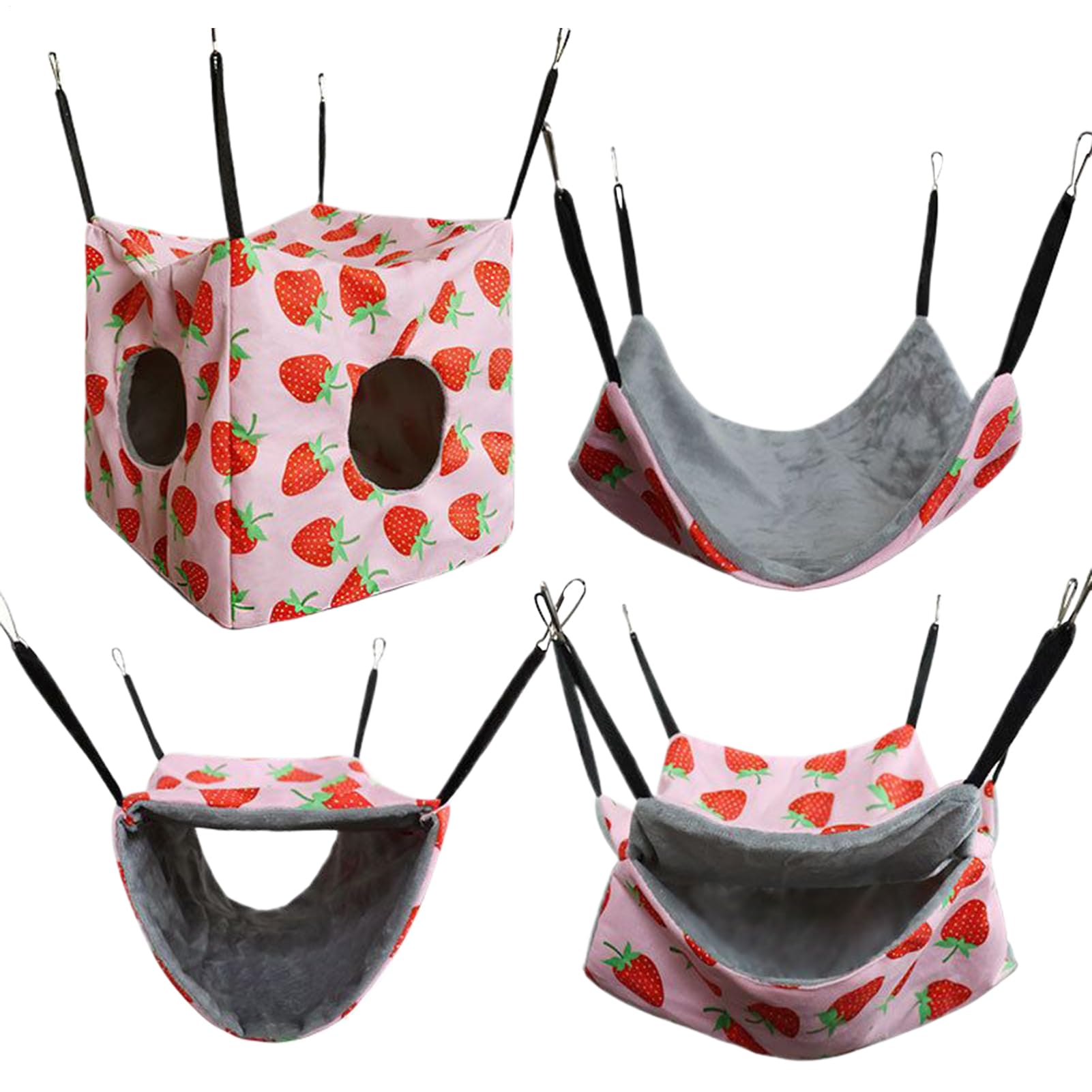Hamaca para hámster, cama tipo túnel para hurones, diseño antideslizante Portbale, 4 piezas, nido de dormir para animales pequeños, accesorios de jaula para chinchillas, ardillas, guinea, cerdos