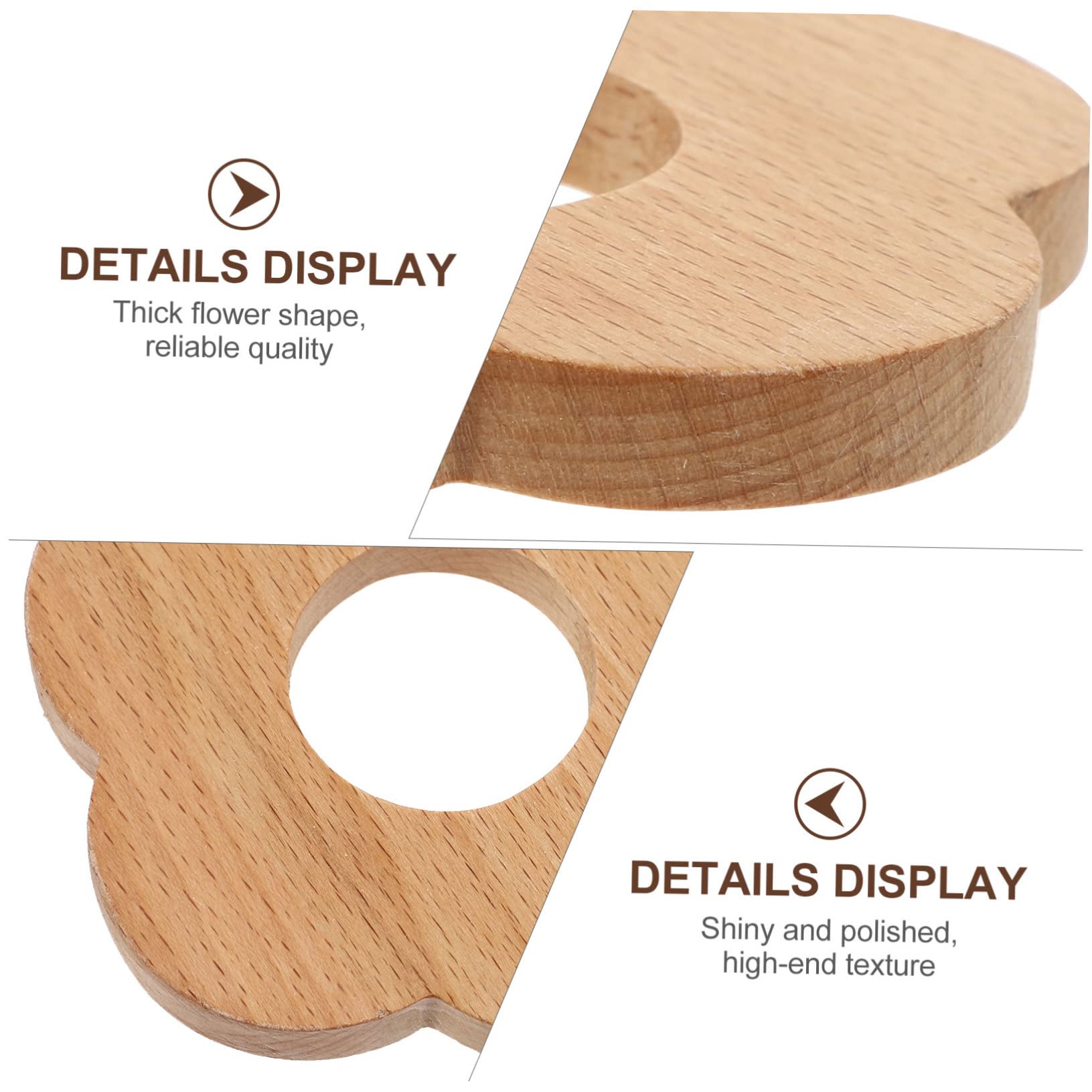 Set di 7 Sottobicchieri in Legno, Forma Fiore, Antiscivolo e Impermeabili, per Tazze da Tè e Bicchieri da Vino, Tavolo