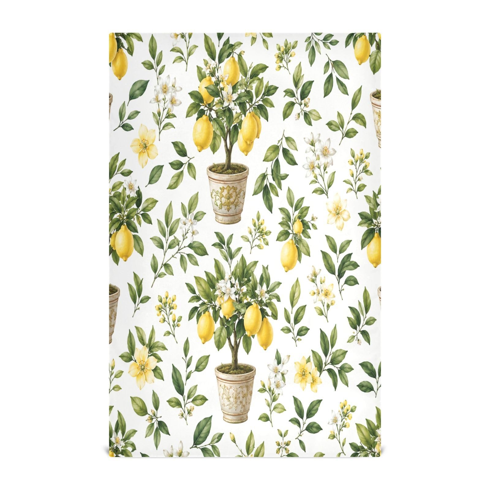 Cgiub Lemon Tea Towels for Kitchen 4pcs Soft Kitchen Towels Absorbent & Quick Drying Dish Cloth for Household & Cleaning, 71.1x45.7cm