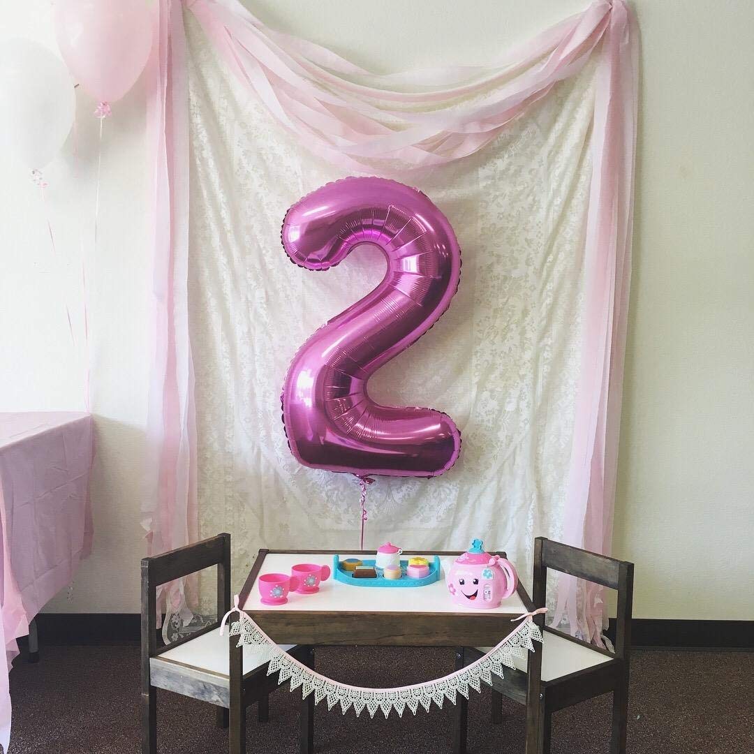 Amazon.com: Tellpet Pink Number 2 Balloon, 40 Inch : Home