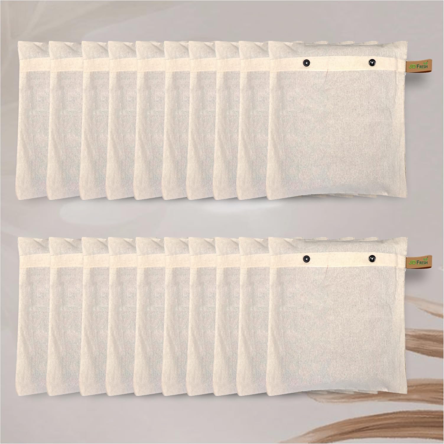 JD FRESH 20 Pcs Saree Covers For Storage/cotton storage bags for clothes/Multi-Purpose Lehenga Storage Bag/Clothes Covers for Dresses/Sarees/Lehengas (14x16 Inch, Brown)