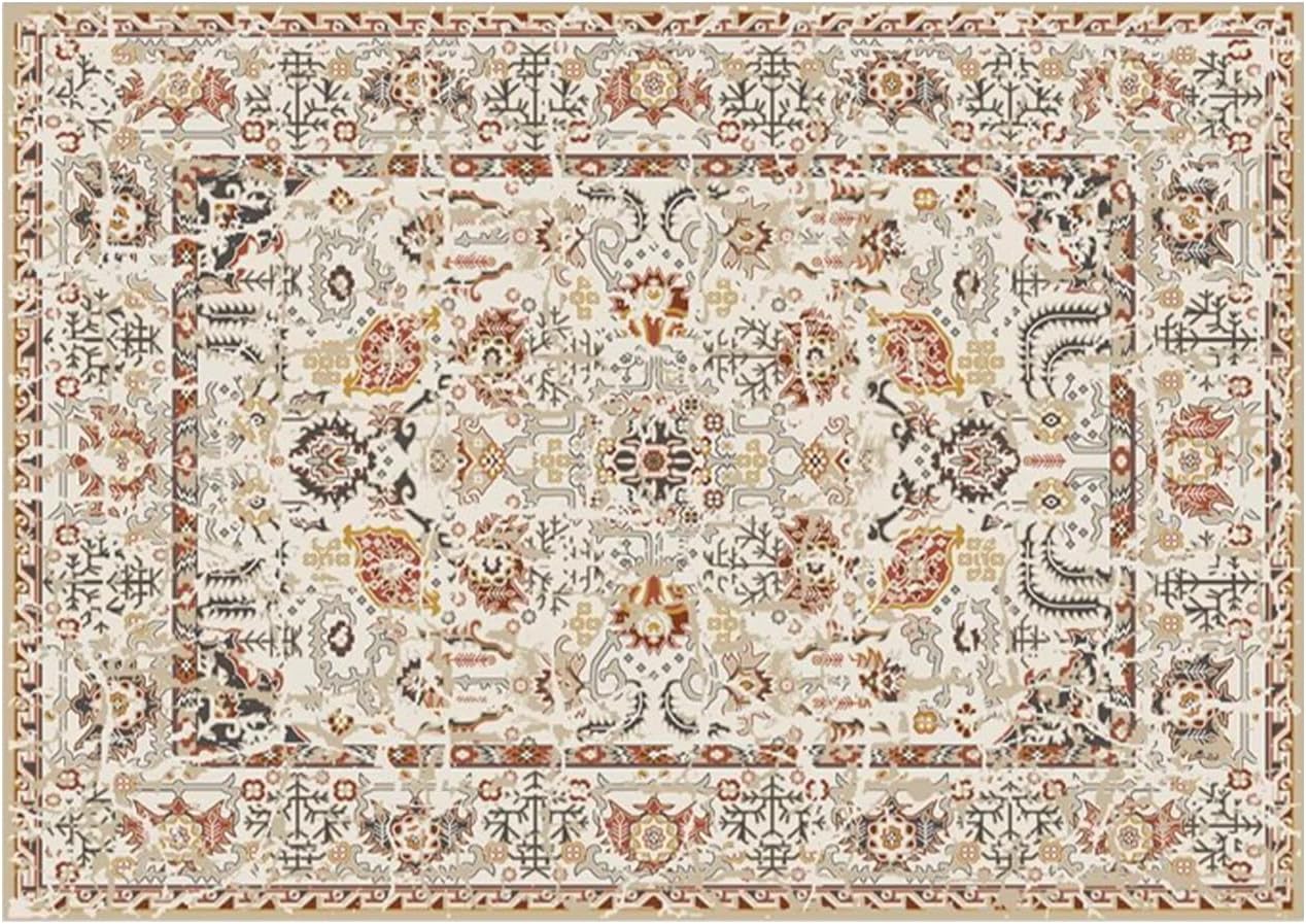 Ergocar Vintage Floral Carpet WashableKitchen Oriental Entrance Bathroom Non-Slip Door Mats Ultra-Thin Perfect for Living Room, Bedroom, Children's Room