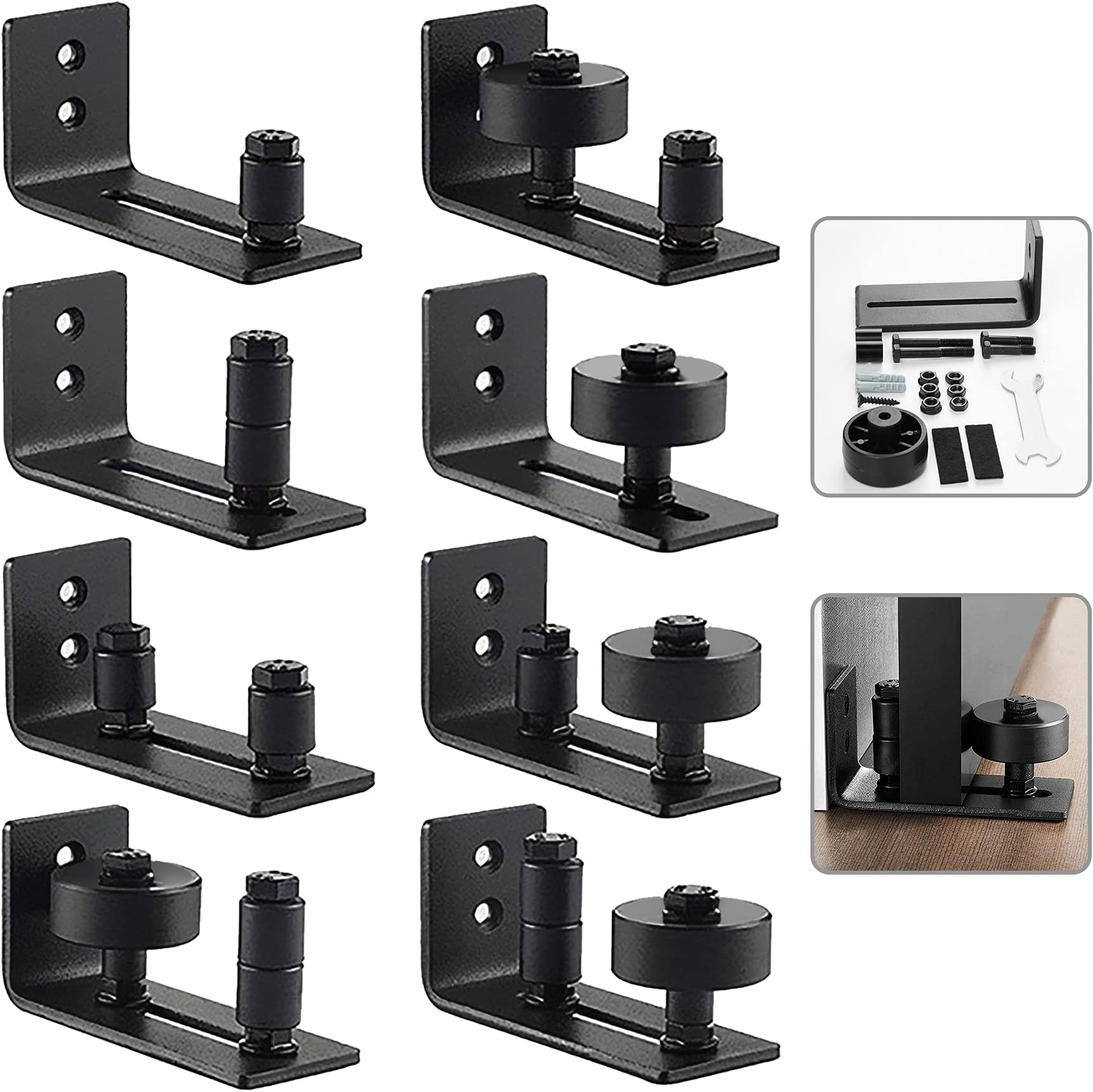 Guida A Pavimento Regolabile Per Porte Scorrevoli - Nero, Montaggio A Parete - Foto 11