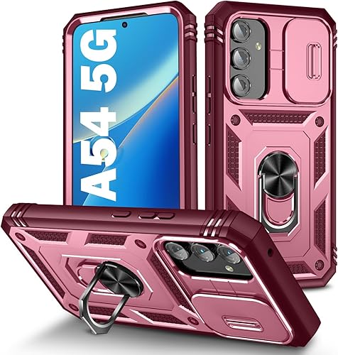 Miniatura 12 de PASNEW Funda para cámara Samsung Galaxy A15 5G, soporte metálico de grado militar, resistente a prueba de golpes, carcasa rígida para Samsung A15