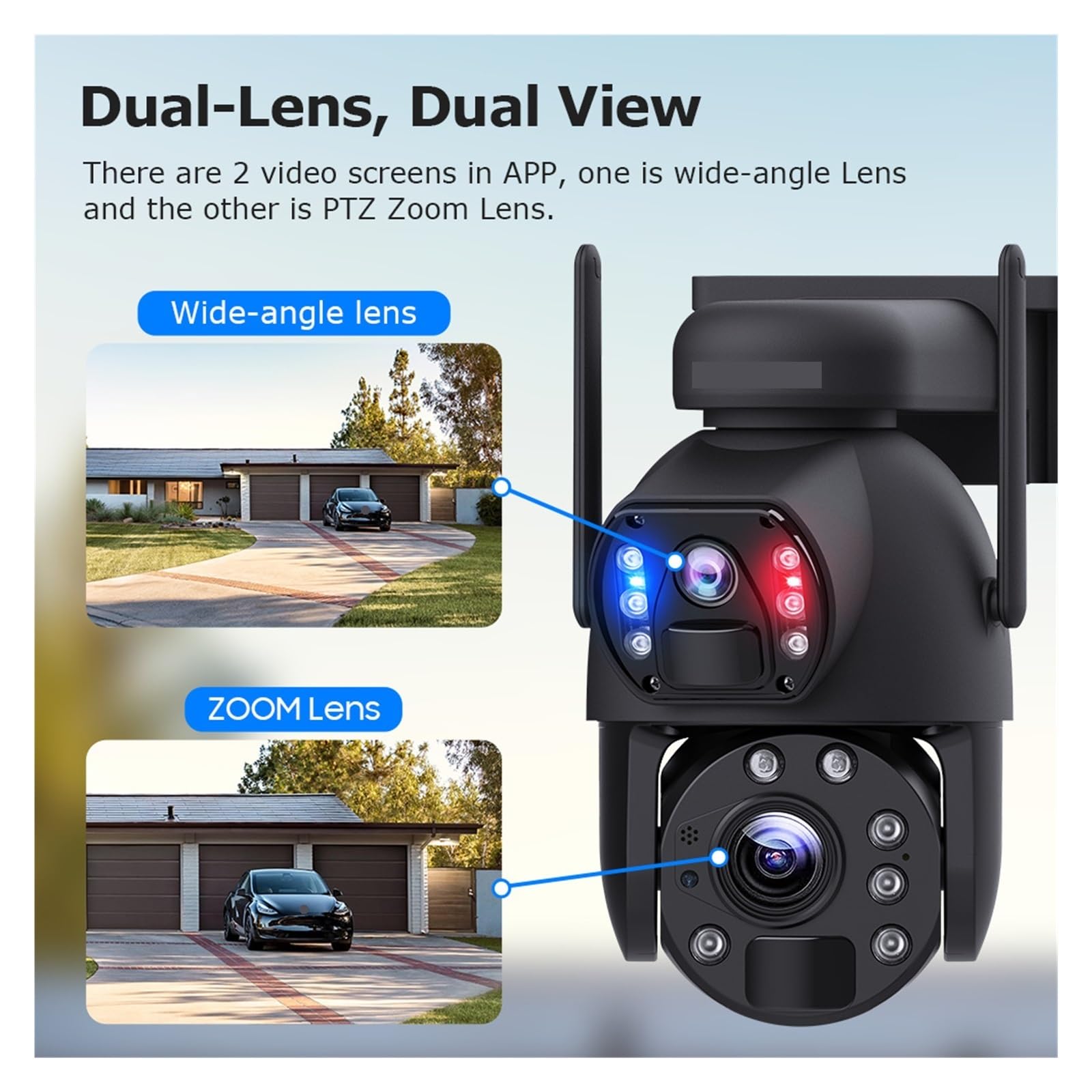 Caméra de sécurité Solaire à Zoom PTZ 8MP 4G