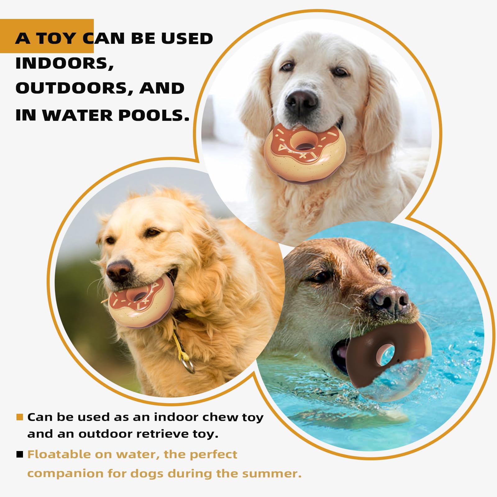 Lindo juguete de dona para perros masticadores agresivos, juguetes indestructibles chirriantes para perros con fragancia cremosa para razas medianas y grandes, juguetes masticables resistentes