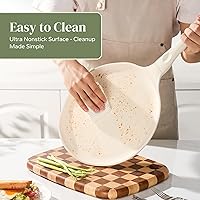 Vista 4 de Redchef Sartén antiadherente para crepes de 12 pulgadas con revestimiento de cerámica, sartén plana antiadherente, sartén profesional