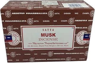 Satya Sai Baba Nag Champa - Musk Incense Sticks Box - Pack of 12 (15 Gram)