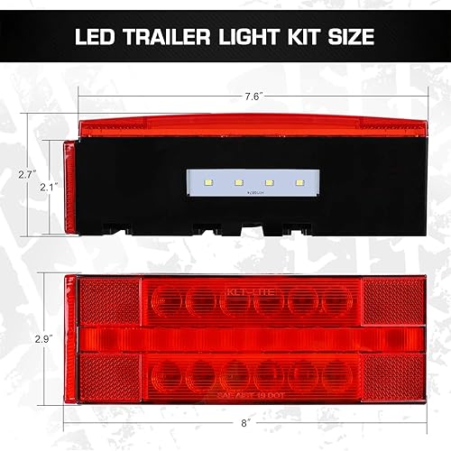 Miniatura 6 de LINKITOM Kit de luces LED sumergibles para remolque, luces traseras y direccionales súper brillantes totalmente impermeables para remolque de barco