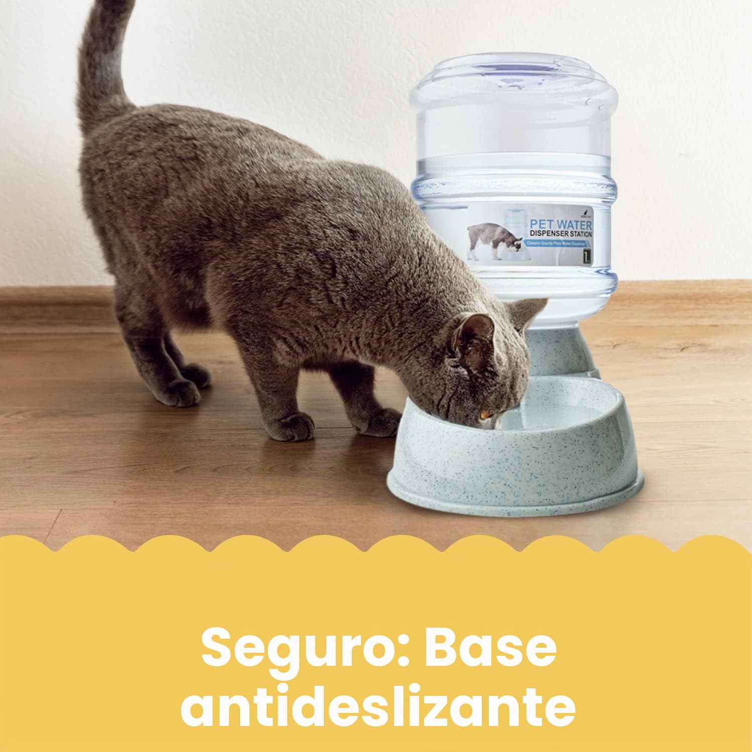 Noa Store Dispensador automático de Agua para Mascotas | Dispensador de Agua para Gatos de 1 y 3 galones y dispensador de Alimentos para Gatos, H20, sin BPA, comedero para Gatos pequeños y Grandes y