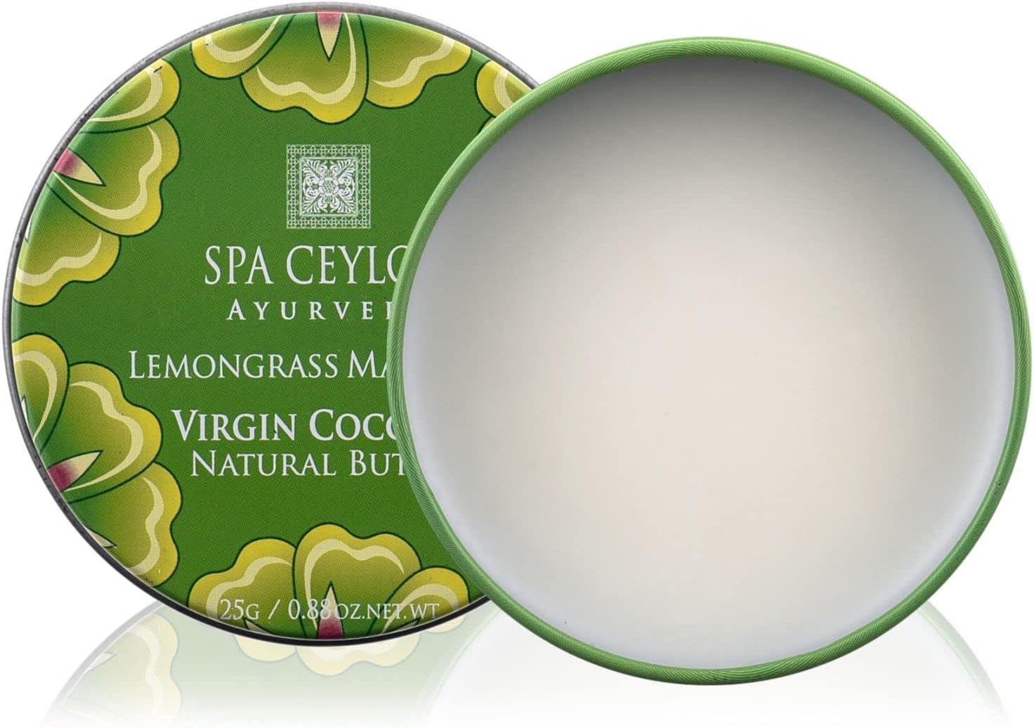 SPA CEYLON LEMONGRASS MANDARIN - Virgin Coconut Natural Butter | Organic lemongrass and Coconut Butter for Lips, Skin, and Elbows | Nourishing & Hydrating Balm, 25g