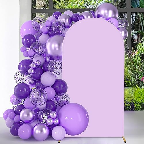 Miniatura 7 de Cubierta de fondo de arco ajustable de elastano, 2 lados, lavanda, 3.3 x 6.6 pies, para boda, baby shower, decoración de fiesta de cumpleaños