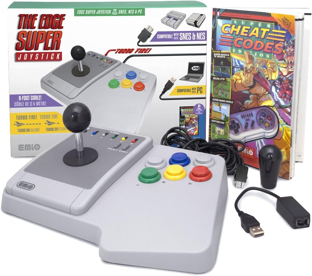 EMiO The Edge Super Joystick for SNES Classic & PC, Multicolor