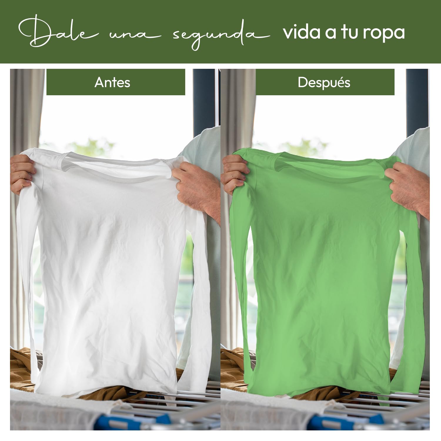 Haute Couture - Tinte para Ropa y Textil Caqui - 3x350g - Tinte Textil Todo en uno - Listo Para Teñir Ropa y Tejidos