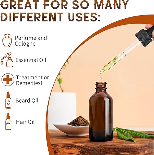 Miniatura 7 de Paquete de 24 botellas con gotero ámbar, botellas de tintura de vidrio de 1 onza con cuentagotas medidos, botellas dispensadoras de viaje a prueba