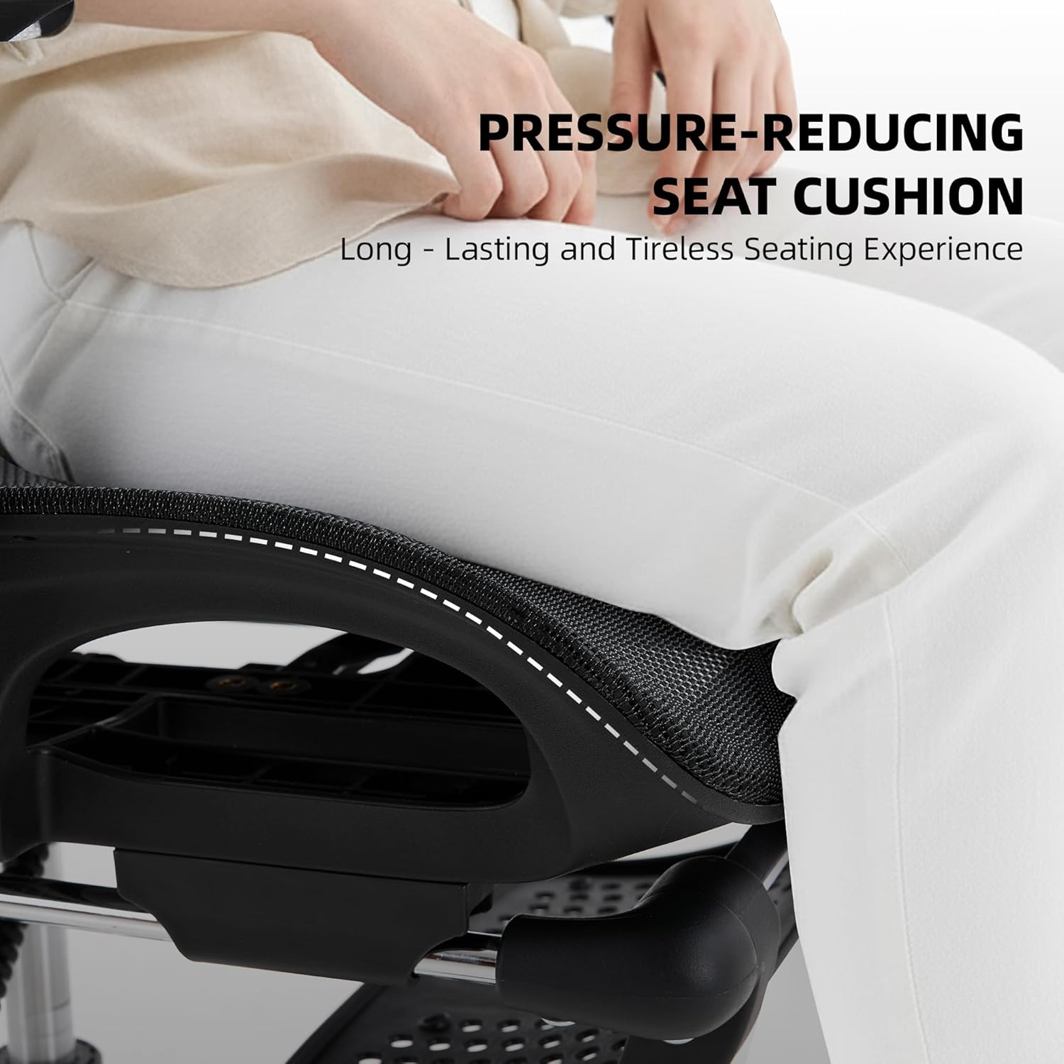 Office Chair with 3D Adjustable Lumbar Support,Ergonomic Computer Chair,Adjustable Headrest and Armrests, 400lbs Capacity,Tilt-Swivel,Premium Mesh Desk Chair for Office,Home & Gaming (Grey) - Image 6