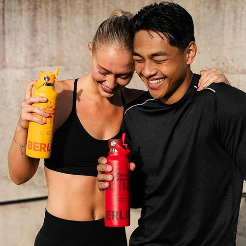 Miniatura 22 de Super Sparrow Botella de Agua Aislada - 17 Oz / 25 Oz / 34 Oz - Frasco FlipFlow de Boca Estándar - Libre de BPA, Botella a Prueba de Fugas - azul