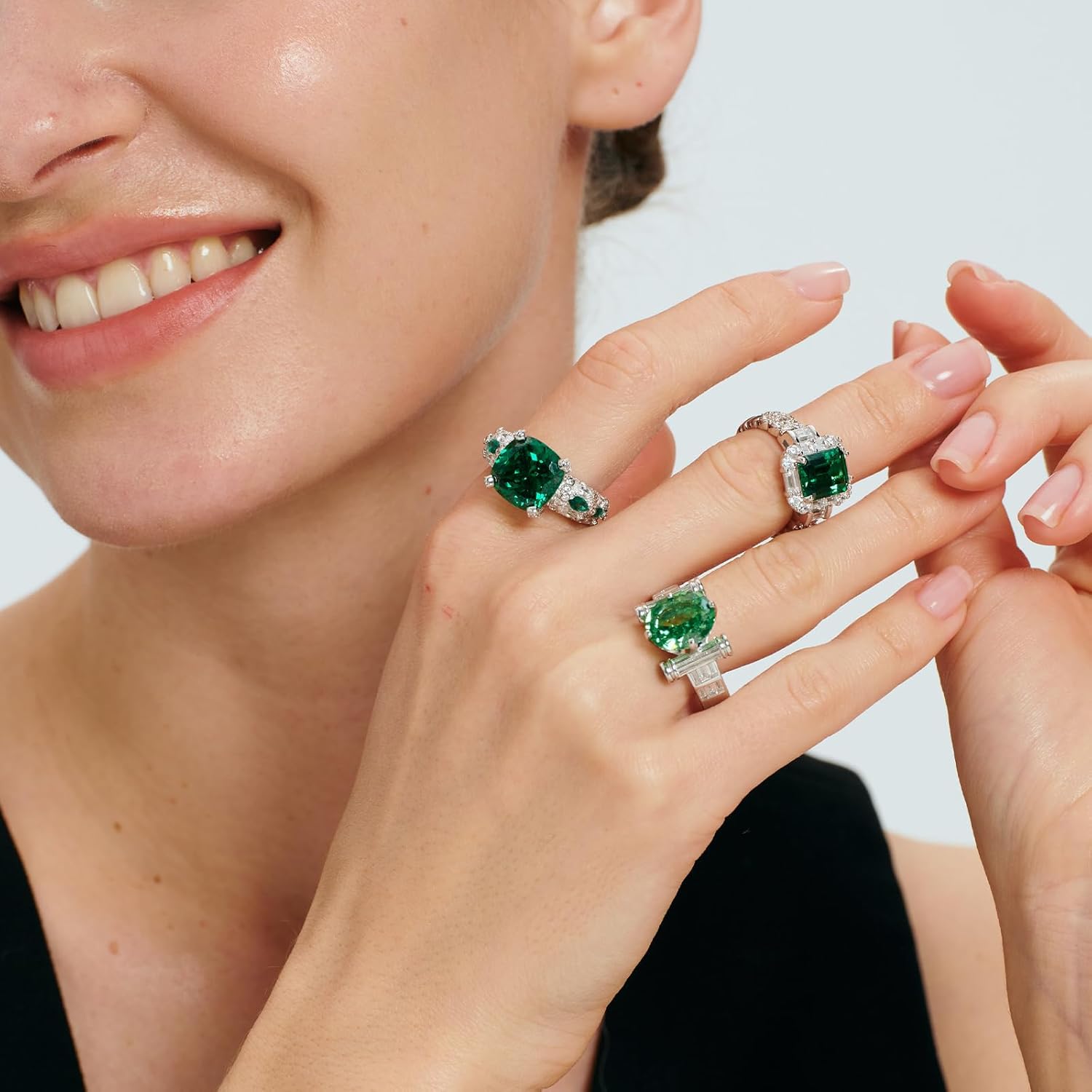 925 Sterling Silver Ring, Emerald Birthstone Ring, Fashionable Women's Gemstone Ring, Engagement Promise Ring, Women's Jewelry, Engagement, Anniversary, Valentine's Day Gift - Image 7