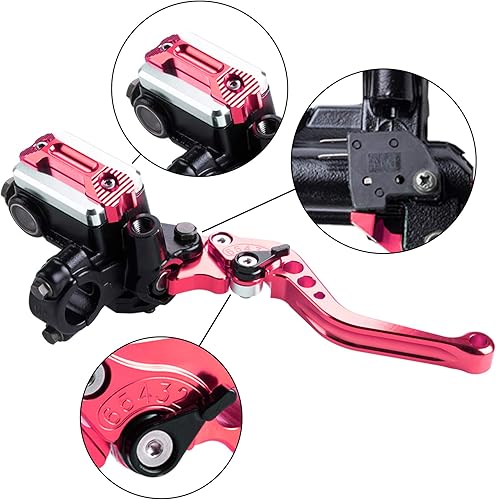 Miniatura 2 de MRELC Palanca de embrague universal para motocicleta de 78 pulgadas, 0.866 in, cilindro maestro, palanca de embrague CNC izquierda y derecha,