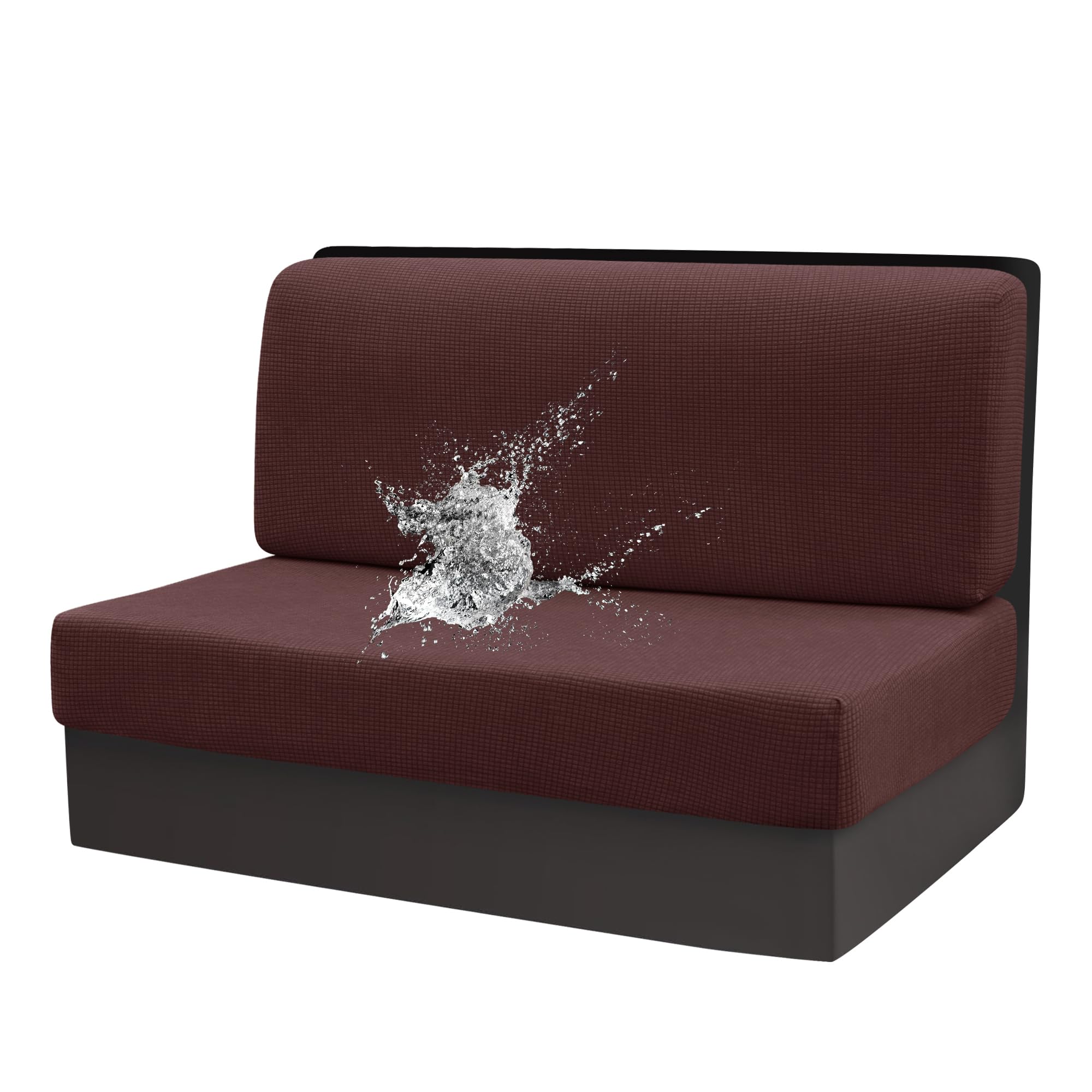 Rosygulls Stretch Rv Dinette Cushion Set, 38 in Camper Booth Seats with 1 Backrest & 1 Bench Cover, Dark Coffee