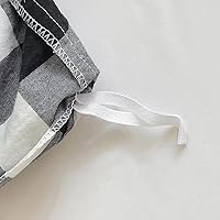 Vista 8 de DONEUS Juego de funda de edredón a cuadros 100% algodón lavado como lino súper suave y cómodo, juego de ropa de cama de 3 piezas a cuadros negros