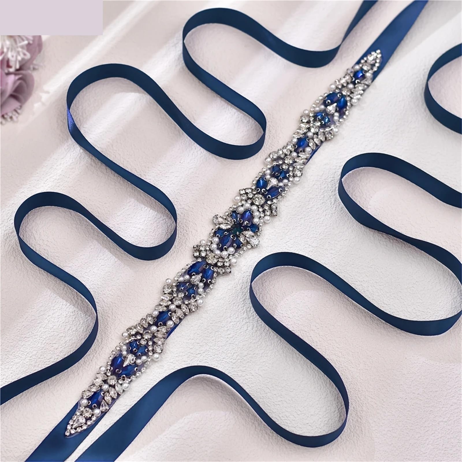 Cinturón de Diamantes de Imitación Cinturón de boda con perlas diamantes imitación, faja nupcial cosida a mano, decoración cintura for vestido banquete, vacaciones Para mujeres