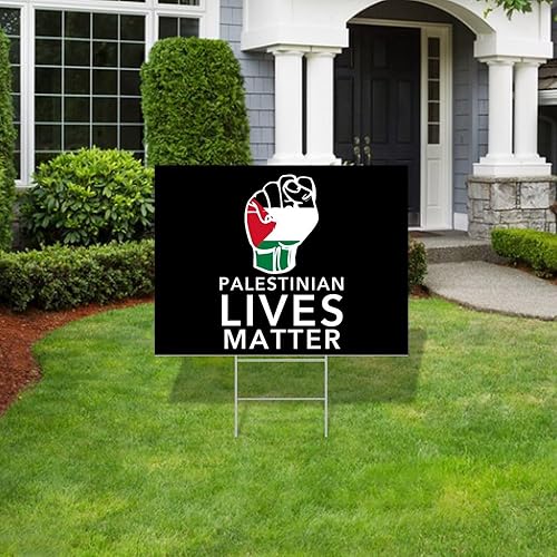 Miniatura 6 de Letrero de patio con estaca de palestina "Palestinian Lives Matter", 18 x 24 pulgadas, letrero fuerte para patio, decoración para cementerio,