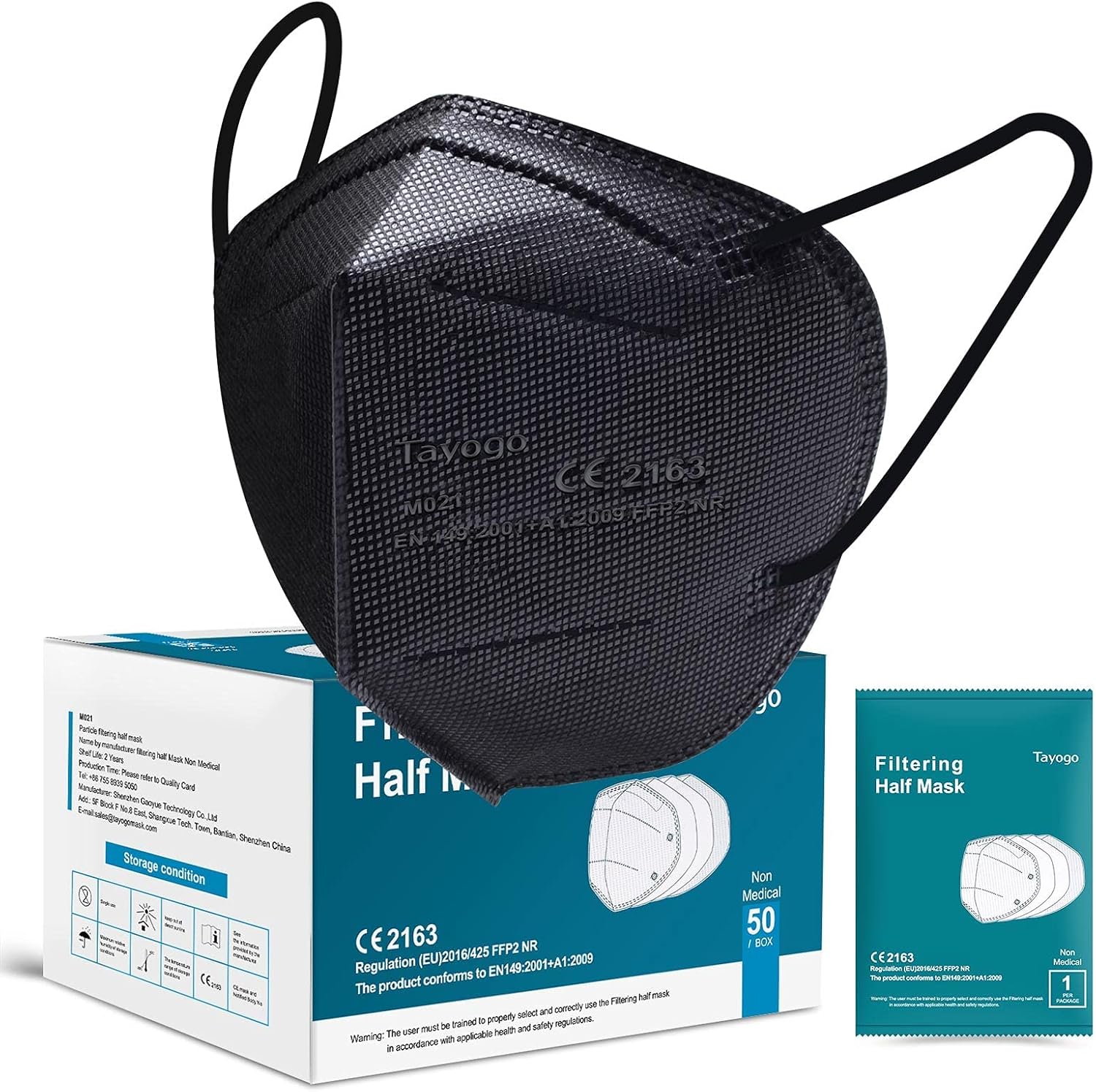 Tayogo FFP2 Face Masks Uk Certified,KN95 Mask Protection for Women Men