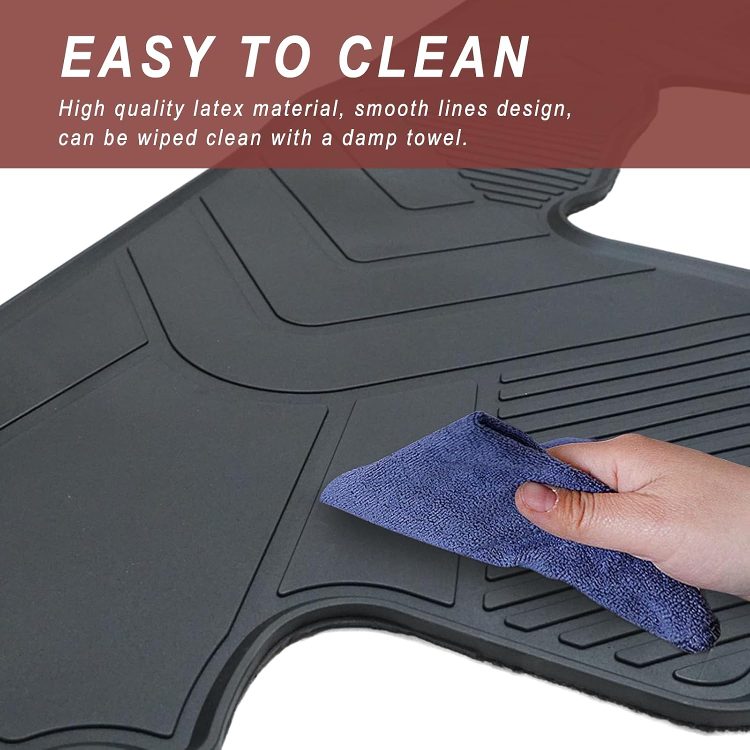 Floor Mats Compatible with 2006-2011 Honda Civic Coupe & Sedan, Custom Fit All Weather Honda Civic Car Mats, Latex Heavy Duty Floor Liners Black 3-pc Set, 2007 2008 2009 2010