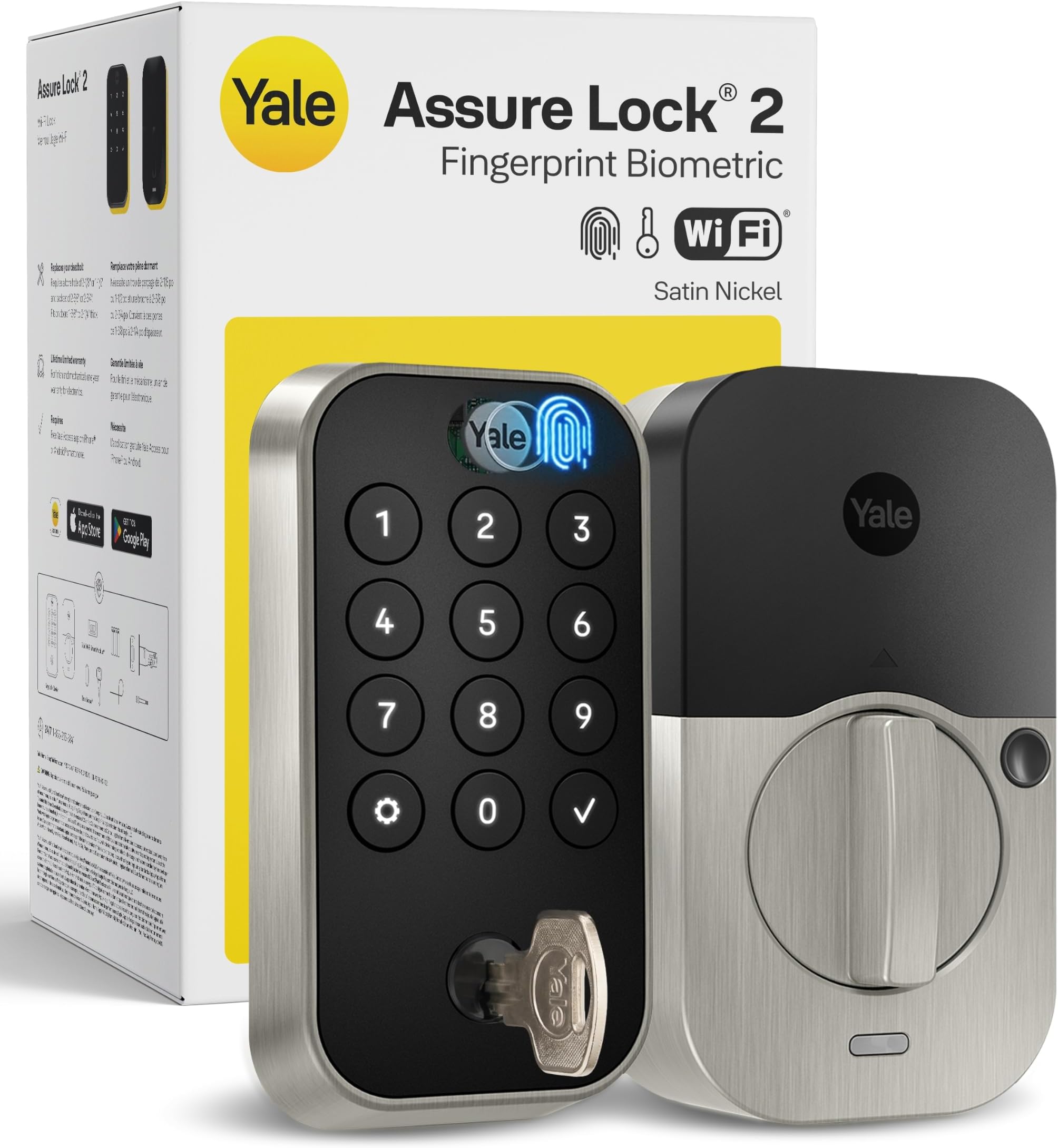 WiFi Smart Lock Deadbolt, Keypad & Fingerprint Access, Keyless Entry