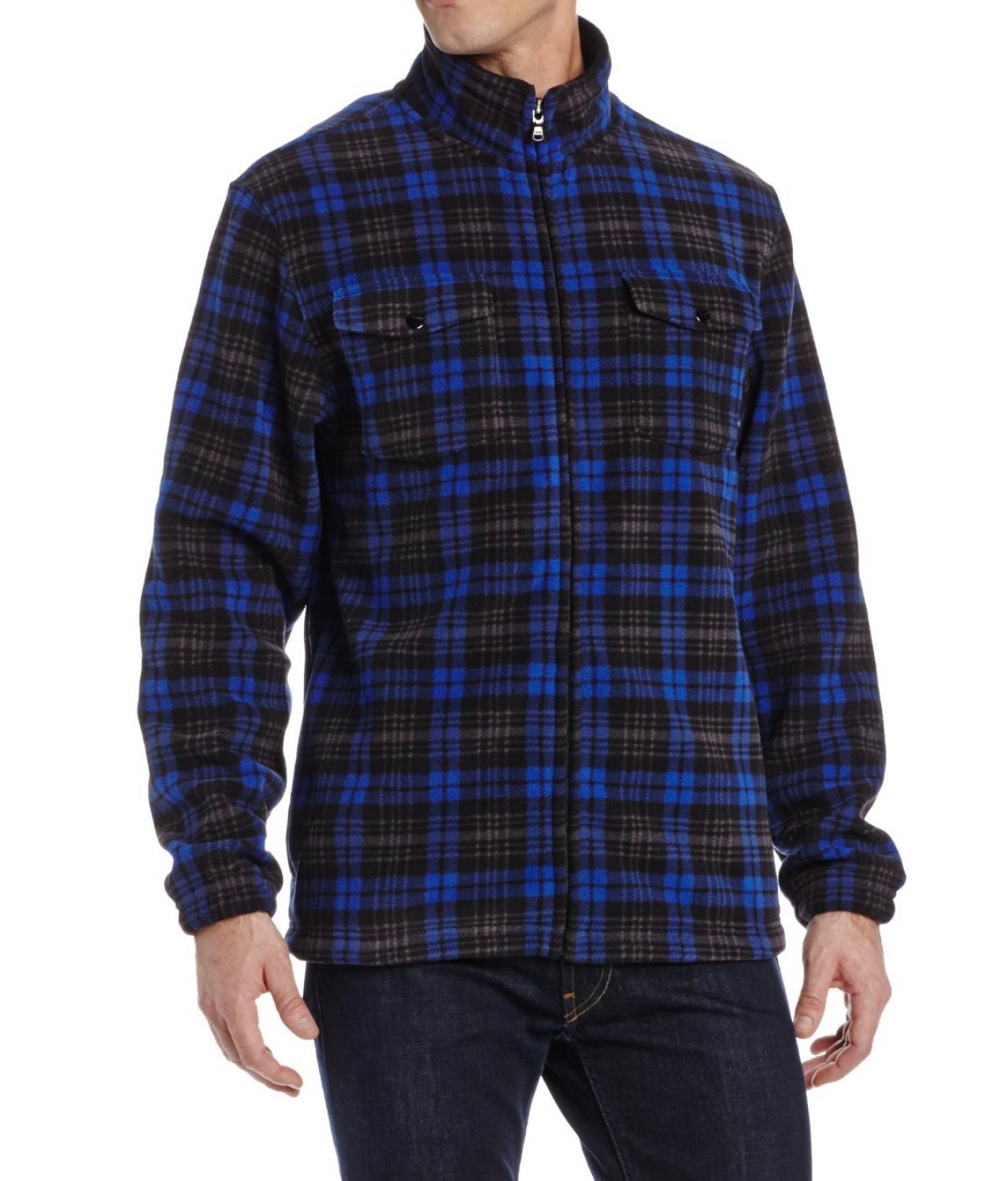 IZOD Men's Long Sleeve Printed Full Zip Polar Fleece Outerwear Jacket